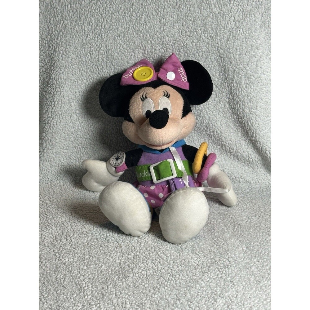 Minnie Mouse Interactive Talking Learn To Dress Plush Tie Buckle Snap WORKS!